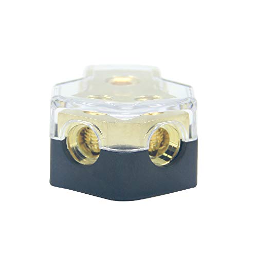 Zookoto 0/2/4 Gauge In 4/8/10 Gauge Out Amp Power Distribution Block Car Audio Splitter 2 Way Outputs Power Distributor Block Fuse Holder #TOP2