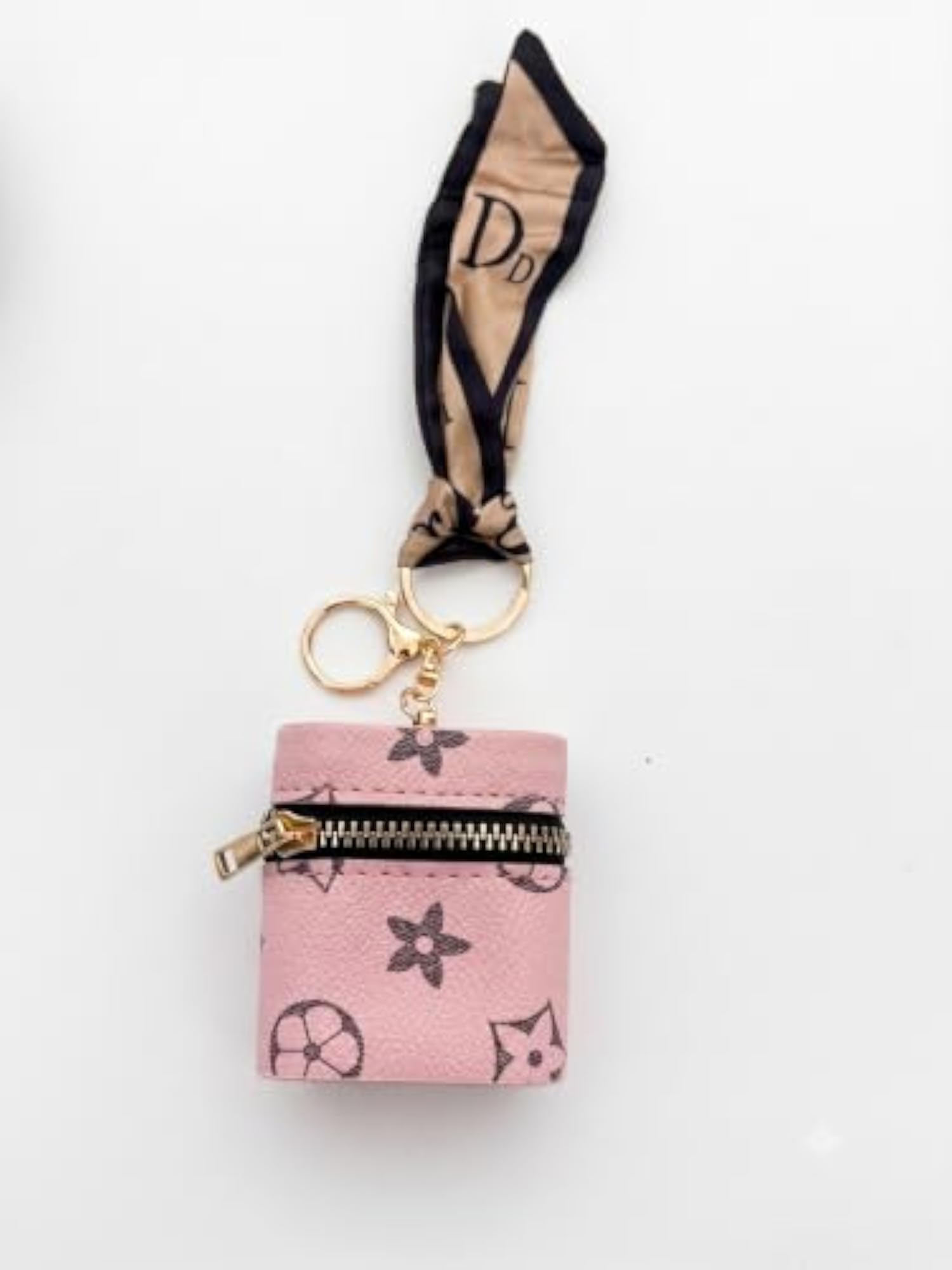 Mini Case Keychain Leather Zipper Coin Pouch Bag Charm Scarf