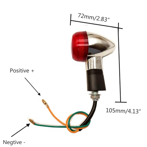 Image of Universal 4pcs Motorcycle Turn Signals Chrome Bullet Front Rear Lights Compatible with Harley Honda Suzuki Yamaha Kawasaki Motorcycle Bobber Chopper(Red shell)