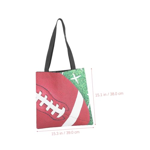 Bolso de mano de poliéster PRETYZOOM con estampado de rugby 5