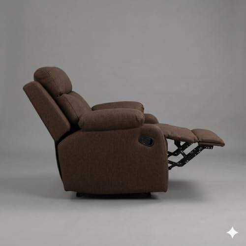 Image of Amazon Brand - Solimo Elira | Single Seater Sofa Recliner | Manual Recliner (Velvet Brown)