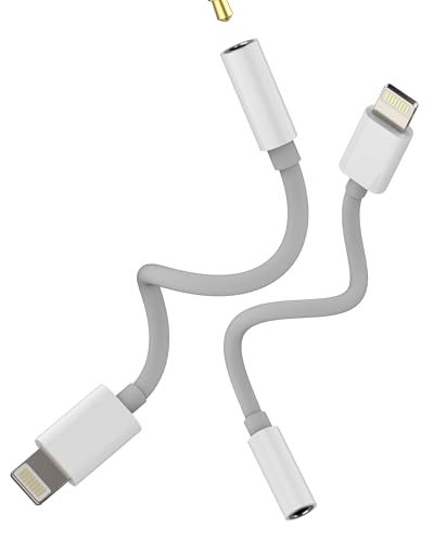 Adaptador Lightning a Jack 3.5mm Auriculares(2 Pack)para IPhone 14 13 Pro Max Cable Audio Certificado MFI para Apple Conector para iPad Pro Air Mini Auxiliar Accesorios Coche AUX Headphones para Ipod