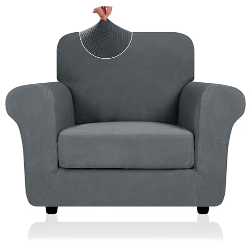 Znsayotx 2025 Striped Chair Covers 2 Piece, Stretch Chair Slipcover With Arms For Living Room