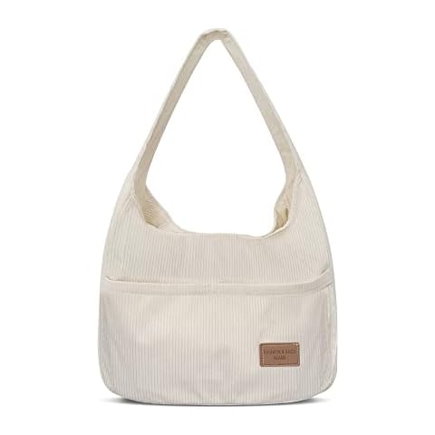 Lcsmaokin Corduroy Tote Bag for Women,Cute Casual Handbags Shopping Work Bag Shoulder Bag with Pockets Cover