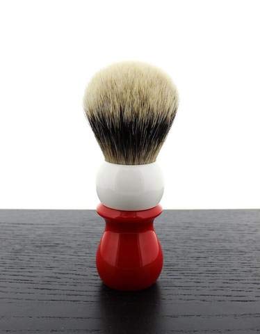 WCS Two-Tone Tall Silvertip Shaving Brush, Red & White