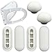 Price comparison product image 6pcs Toilet WC Seat Buffer Set Toilet Seat Bumper Noise Dampening Bumpers Gasket Toilet Seat Buffer Set Universal Toilet Bumper Replacement Cushioning Pads (White)
