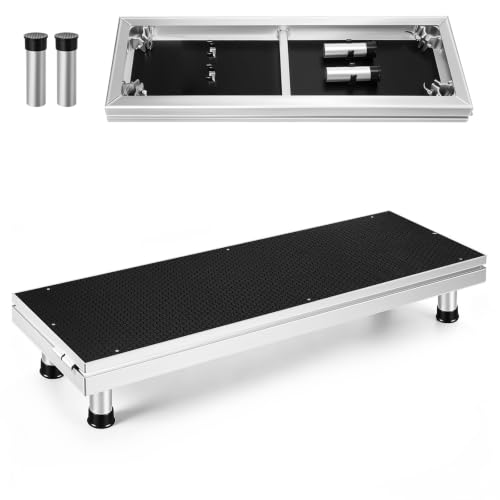Image of Adjustable 8.2 inch Folding Stage Step Stair, Portable Aluminum Platform Riser