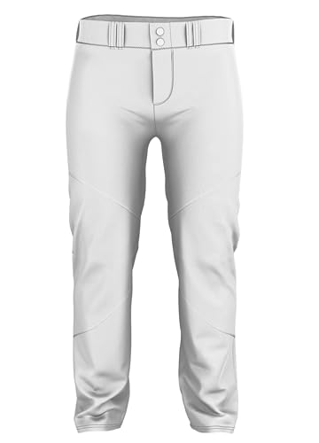 Alleson Athletic Men's Crush Premier Baseball Pant, White, XL