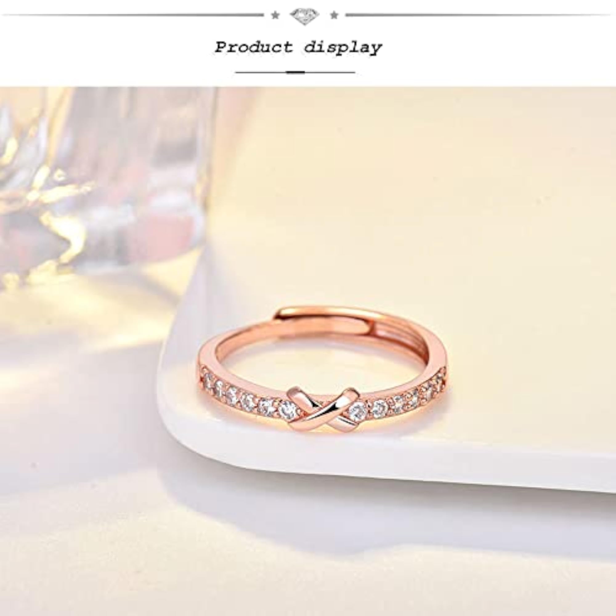 Stylish Rose Plated Solitaire Ring for Women