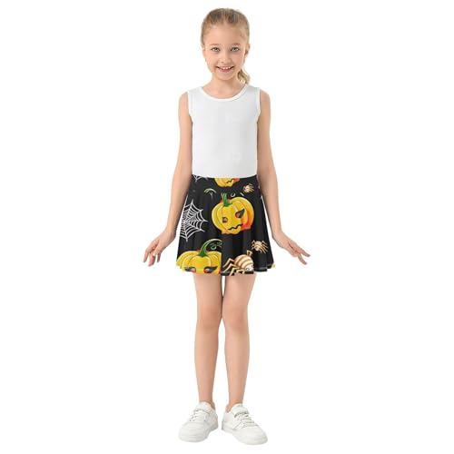 Athletic Shorts for Girls Skorts Pumpkins Spider Webs Black Tennis Skirts Toddler Pink Cute Butterfly 3t3