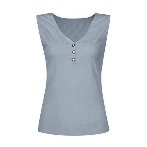 Women's Ribbed Tank Tops Button Down Scoop Neck Sleeveless Blouse Solid Color Slim Fitted Henley Shirts Casual Summer Top(Blue,Xl)Plus Size Sleeveless Sleeveless Workout Tops For Women Womens Golf Polo Sleeveless Sleeveless Mock Neck Tops For Women Tunic Sleeveless For Women Sleeveless Tee Shirts For Women Gray Sleeveless Tops For Women Sleeveless V Neck Black Sleeveless Tops For Women Linen Sleeveless Tops Women Chiffon Sleeveless Blouse Sleeveless Ruffle Top #TOP2