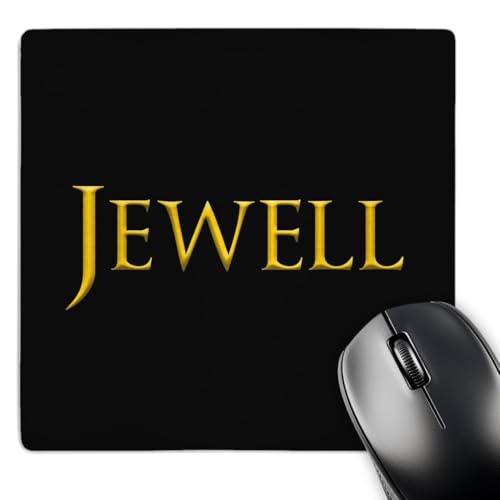 3dRose Jewell Common Baby boy Name in The USA. Yellow on Black Amulet,... - Mouse Pads (mp-376769-1)