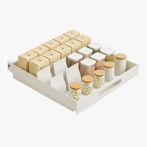 WZFPXIGWE Bathroom Under Sink Organizer, Pull Out Cabinet Organizer, Roll-Out Extendable Sliding Drawer, No Need Drill(53 * 31cm/20.8 * 12.2in)