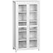 Produktbild HOMCOM Küchenschrank Hochschrank Küchenbuffet mit 2 Glastüren Esszimmerschrank Vitrinenschrank mit 2 verstellbaren Innenböden Kippschutz Spanplatte Weiß 80 x 39,5 x 160 cm
