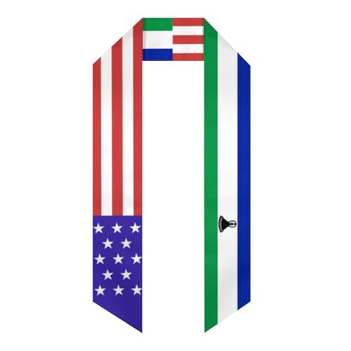 Lesotho Lesothan America Flag Graduation Stole Shawl Sash for Men Women Unisex Adult Double Sided Lightweight Scarf Class of 2025 Graduate Gift for Study Aboard International Students