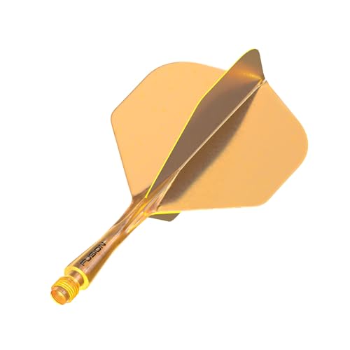 WINMAU Darts Fusion Integrated Flight & Shaft System - No.2 Shape & Design - Orange Colour, Medium Length - Image 2