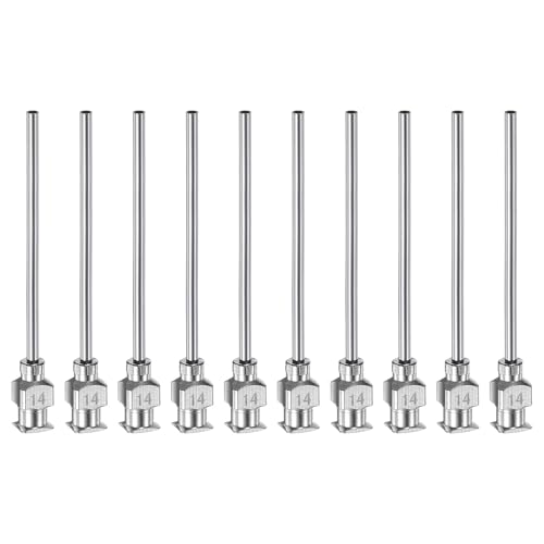 Aiguille de distribution 14G à pointe émoussée Luer Lock pour encre et colle
