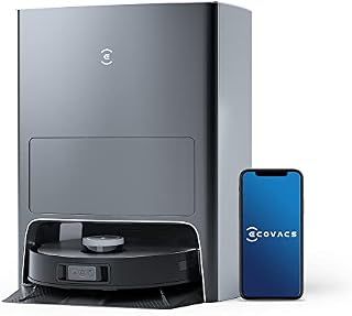 ECOVACS DEEBOT X1 OMNI Robot Vacuum Cleaner, Auto Mop Washing/Hot Air Drying/Water Refilling/Auto-Emptying, 260 min, 3875 sqft, Dual Mops, 3D Maps, Live Monitoring & Video Call, YIKO Voice Interaction