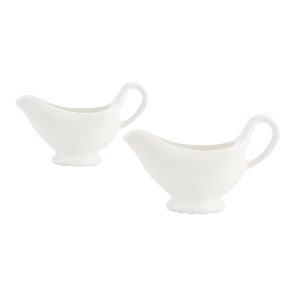 Yardwe 2Pcs Ceramic Gravy Boat Sauce Boat with Handle Gravy Server Pourer for Salad Condiment Milk Coffee Creamer