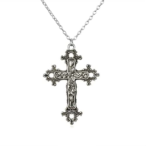 Collier croix baroque nostalgie des années 1980 et poésie florale bohème - 3