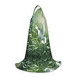 hgnbcsa Capa con capucha con estampado de hierba y paloma para adolescentes de longitud completa, capa larga con capucha para Halloween, disfraz unisex