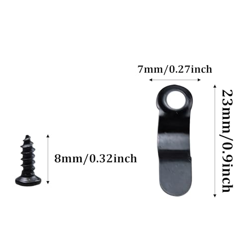 Image of 100Pcs Picture Frame Turn Button Fasteners with Screws, 7x23mm Metal Photo Frame Hardware Backing Clips for Hanging Pictures, Posters, Drawing Crafts - Black