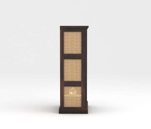 Image of SHYAM ART & CRAFT Solid Sheesham Wooden Bookshelf | Book Shelf Cabinet for Home & Office Living Room | Pre Assembled Semi Open Bookshelf (Walnut Finish)