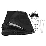 Drivstraw Cubierta redonda para piscinas sobre el suelo, protector de spa impermeable y a prueba de polvo, cubierta de desechos de poliéster negro para piscinas de 6 y 8 pies (8 pies)