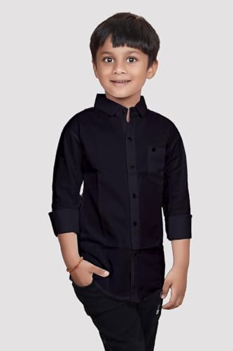 Image of Boys Solid Casual Shirt in Cotton Fabric