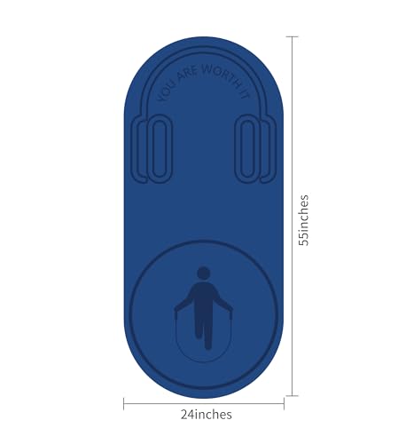 Image of Non-Slip Jump Rope Mat Shock Absorption Rope Skipping Mat for Adults & Children Home Indoor Workout Exercise Mat in Blue