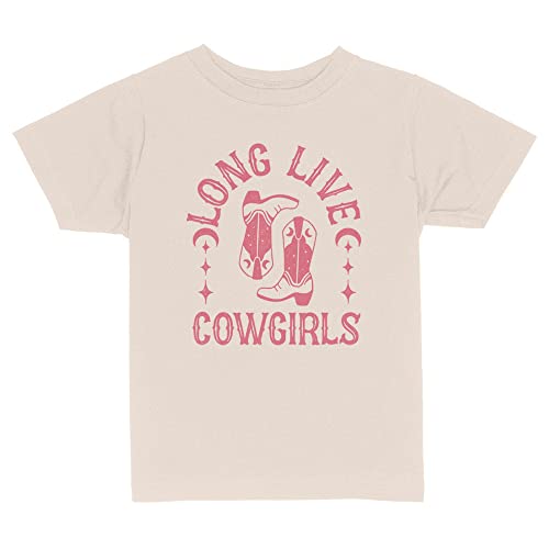 Pink Long Live Cowgirls Toddler Kids T-Shirt 2T Natural