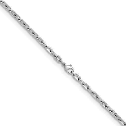 Diamond2Deal Platinum Polished 4.7mm Solid Cable Chain Necklace 18" to 30" Neck Jewelry Men, 74.02 gram2