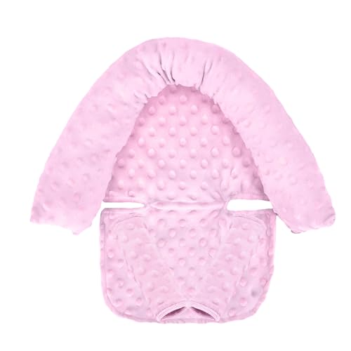 Image of Childlike Behavior Carseat Head Support for Infant - Premium Shoulder Strap Covers for Enhanced Comfort - Easy-Install Carseat Belt Cover for Babies - Stylish and Soft Car Seat Accessories - Baby Pink