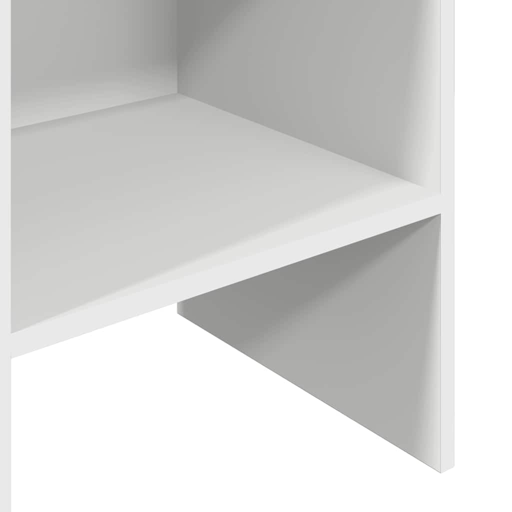 Bücherregal Weiß 40x35x180 cm aus Holzwerkstoff mit 5 geräumigen Fächern, modernes Bücherregal für Bücher, Zeitschriften und Dekoration, pflegeleicht mit feuchtem Tuch