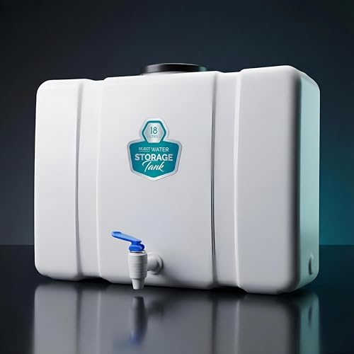 Image of 18L Waste Water Storage Tank for RO Systems | High-Capacity Reject Water Collection Solution | Premium Wall-Mount Reuse Tank with Complete Installation Accessories | Durable, Wall-Mountable