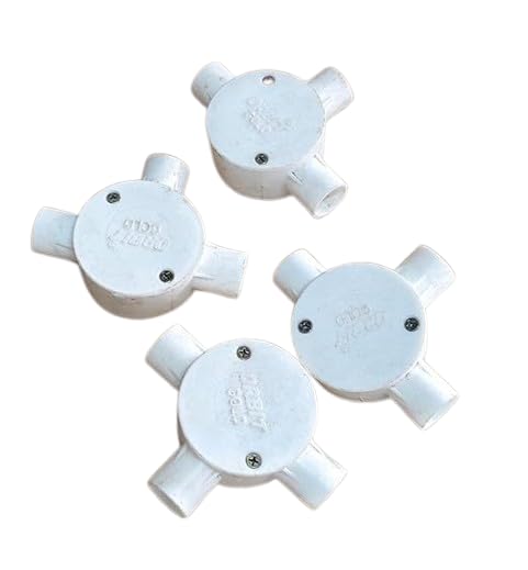 PVC Electrical Conduit Fitting for Junction Box 3 Way 3/4 inch (5 Pcs) White Colour-image-35