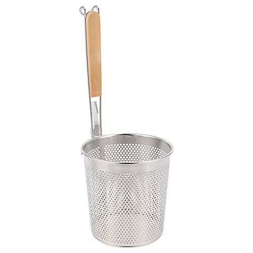 Hemoton 12 cm Wok Coiner Colander Fry Basket Aço Inoxidável Espaguete Coador Comida Peneira Aranha E