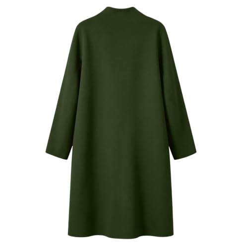 Womens Trench Coat Mid Length Open Front Jacket Fall Winter Outerwear - image 8