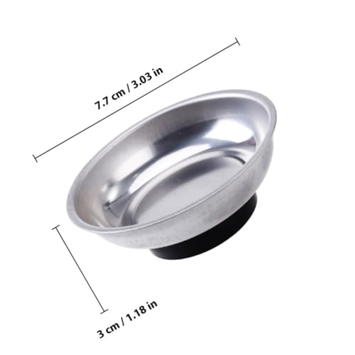 Cuencos magnéticos de acero inoxidable Operitacx de 3 pulgadas con base protectora suave 3