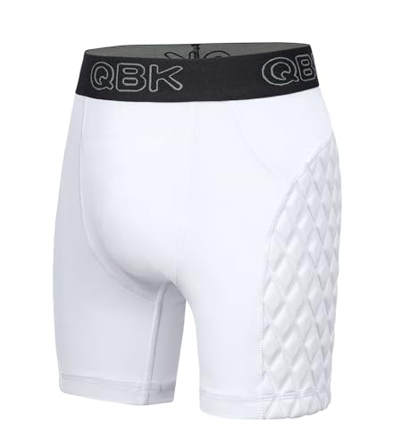QBK Toddler Sliding Shorts with Cup Boys Padded Compression Slider Shorts for Baseball & Football