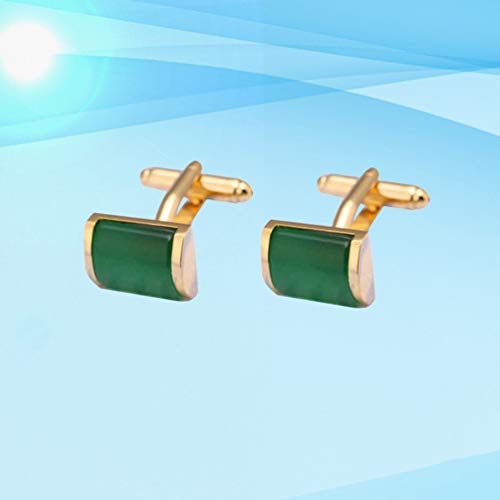HEALLILY 2 stuks manchetknopen voor mannen groen opaalhemd klinknagels manchetknopen voor mannen bruiloft winkel elegante geschenken - Image 6