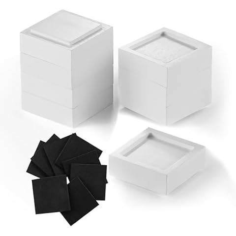 FASONLA Bed Risers (Set of 8) Furniture Risers Lifts Height 1", 2", 3" or 4", Solid Natural Wood Risers, Non-Slip Recessed Hole to Heavy Bed/Furniture (White Color) Cover