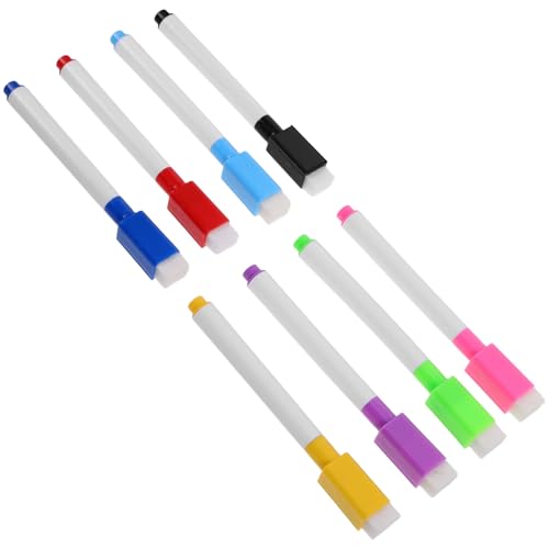 GRIRIW 16 Rotuladores de Tiza de Pizarra con Tinta a Base de Agua y Tapa con Borrador para Uso en Aulas y Hogar, Punta Fina y Cuerpo de Plástico