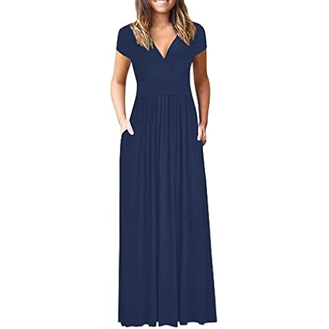 AUSELILY Maxi Vestido Casual con Bolsillos Cover