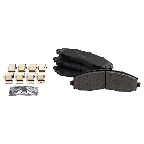 Image of TRQ Brake Pad & Rotor Kit Semi-Metallic Compatible with 2017-2019 Ford F-350 Super Duty