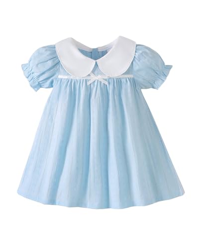 Image of Kucnuzki Baby Girl Clothes Cute Spring Summer Sun Dresses Toddler Casual Puff Sleeve Floral Dress Girls Summer Outfits
