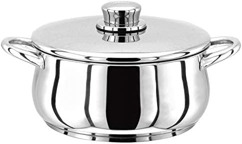 Stellar 1000 S135 Stainless Steel Casserole with Lid 20cm, 2L Induction Ready, Oven Safe, Dishwasher Safe - Fully Guaranteed