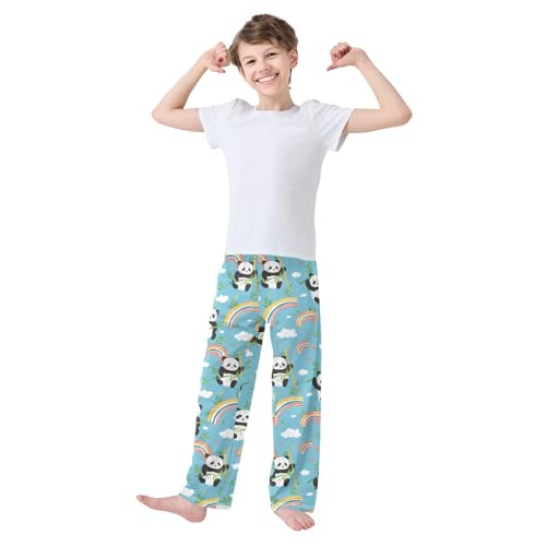Pajama Bottoms, Pandas and Rainbow Sleeping Pant Lounge Wear Pajamas Long Pants Sleepwear Pjs2