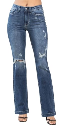 Judy Blue Mid Rise Hand Sand & Destroy Bootcut