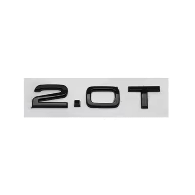 Image of ABS Flat Glossy Black 2.0 T Letters Emblem Badge Replaces with A2 A3 A4 A5 A6 A7 A8 Q2 Q3 Q5 Q7 Car Styling Refitting Sticker 2.0T